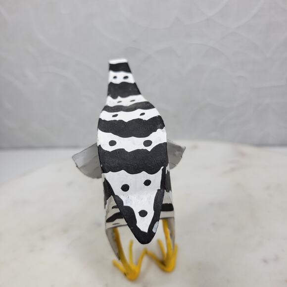 Dept 56 Chick 5” Zebra Print Metal Figurine Easter Farmhouse Folk Art Handmade - Picture 9 of 11